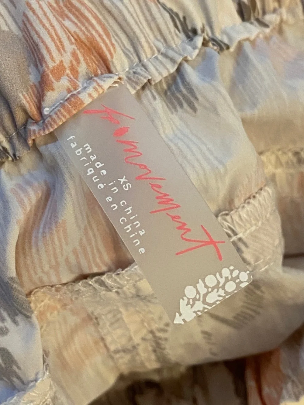Free People Movement In The Wild Printed Shorts in Ivory Combo Size XS